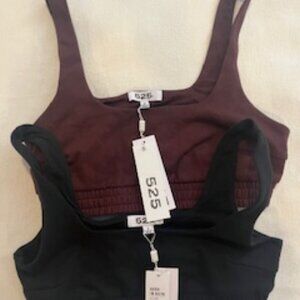 2 bandeau tops Black and Cranberry